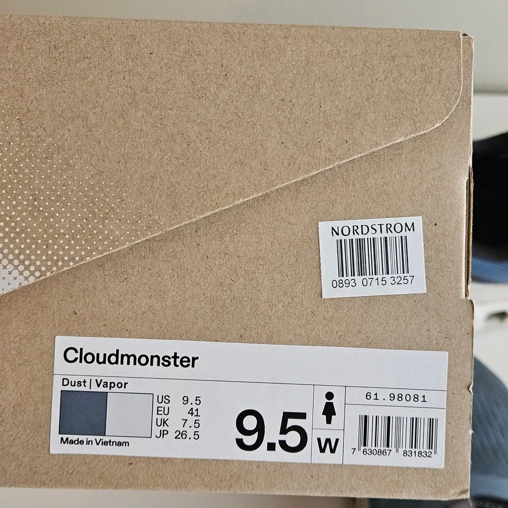 On Cloudmonster Running Shoes Women 9.5‎ Blue Dust Vapor CloudTec
